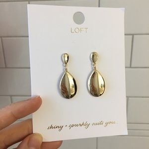 LOFT Gleaming Gold Teardrop Earrings